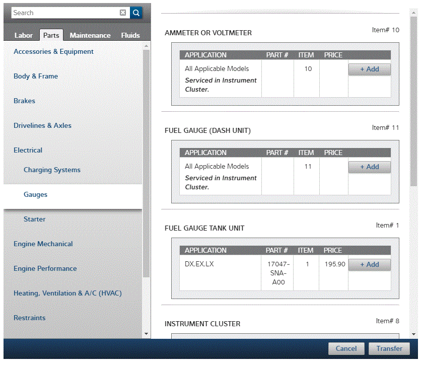 Mechanical Parts & Labor Demo